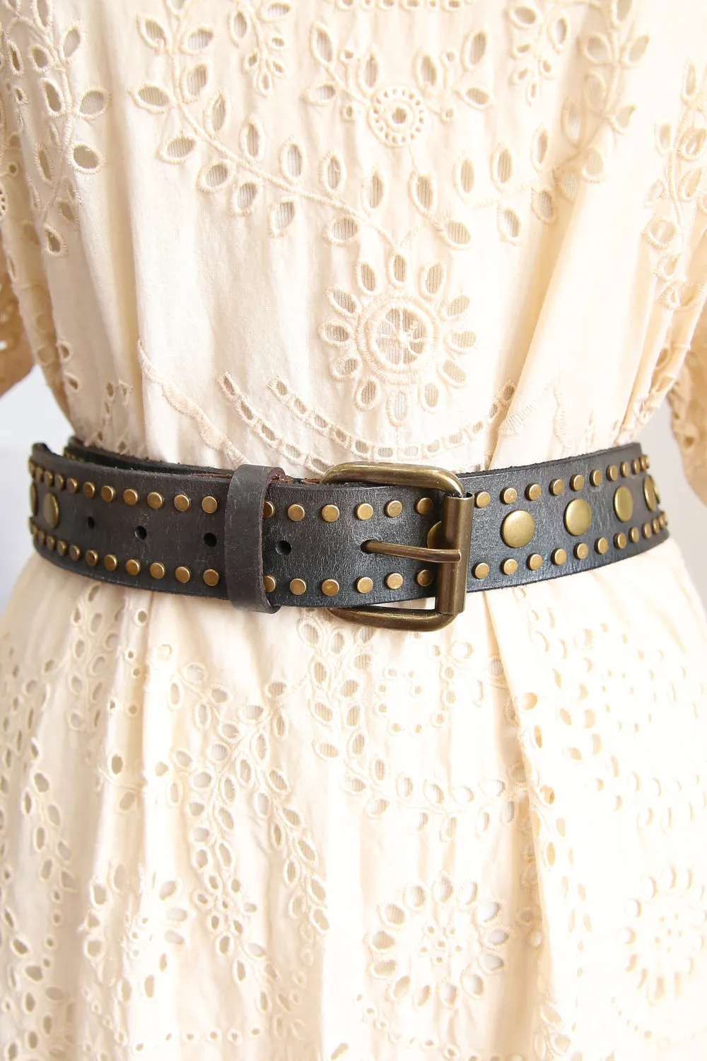 ART N' VINTAGE TOLI LEATHER BELT CHARCOAL