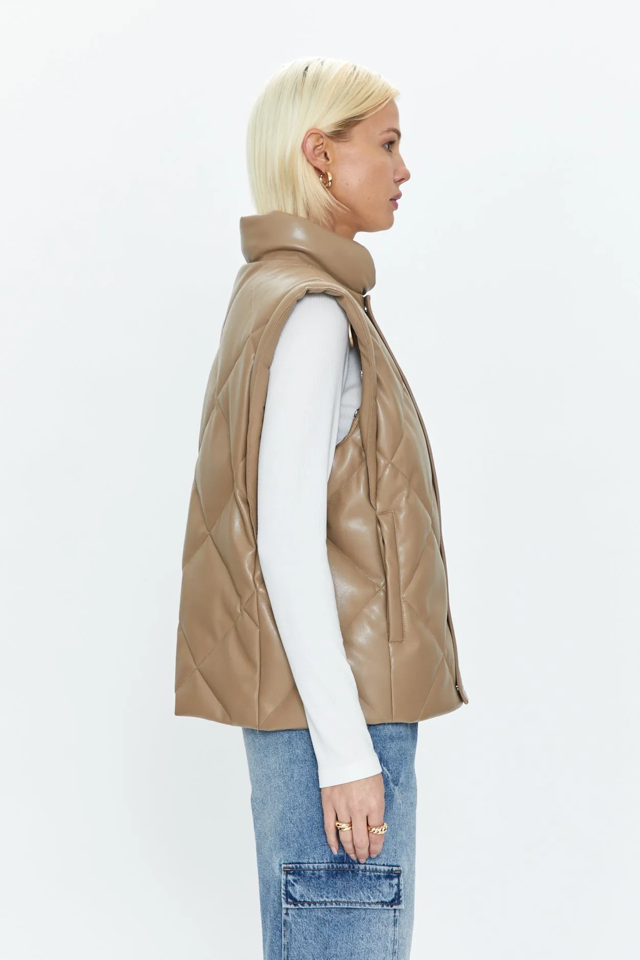 Candice Puffer Vest - Chai