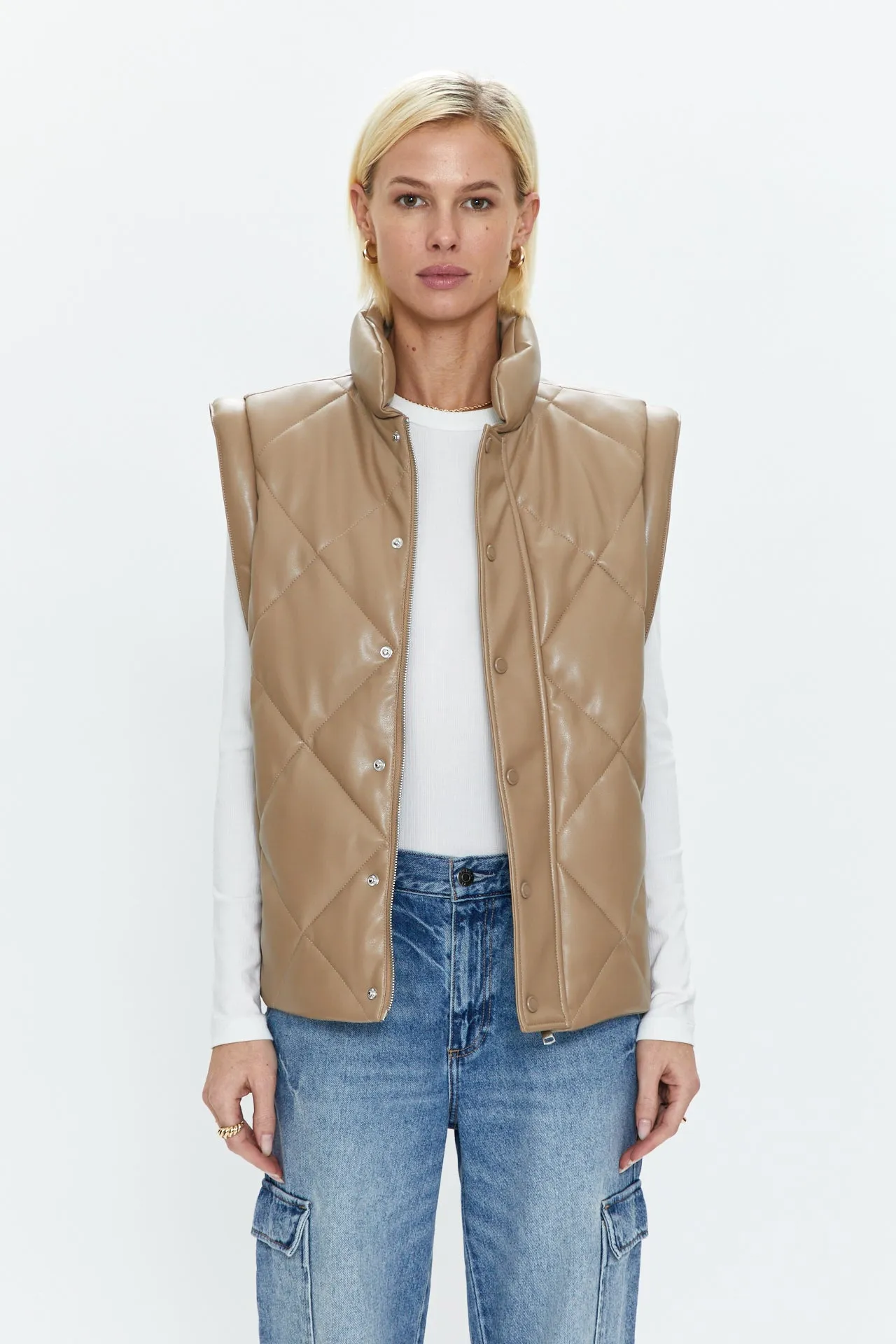 Candice Puffer Vest - Chai