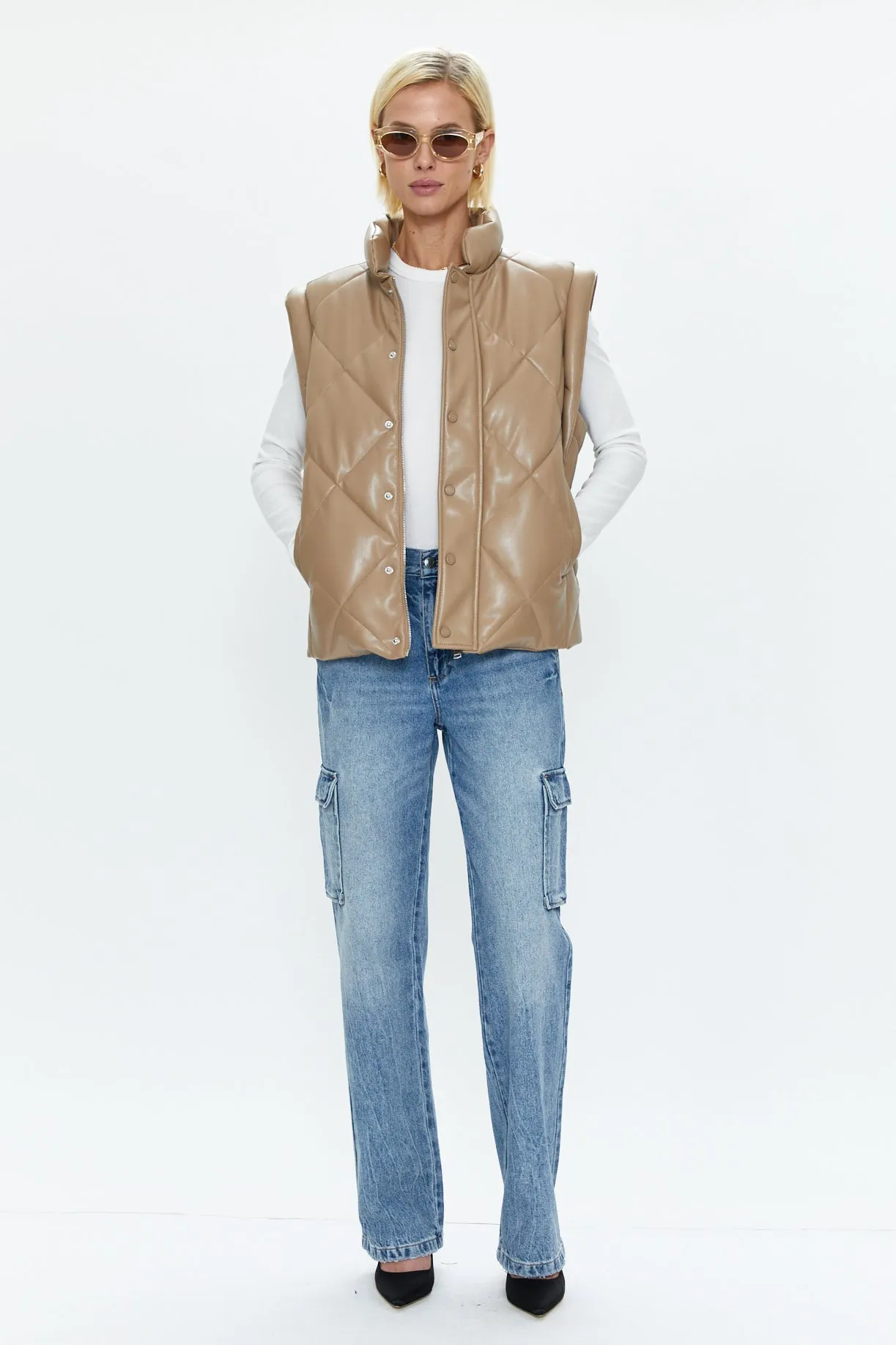 Candice Puffer Vest - Chai