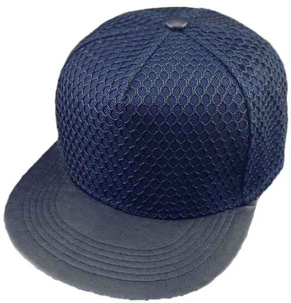 Diamond Pattern Mesh Snapback Cap