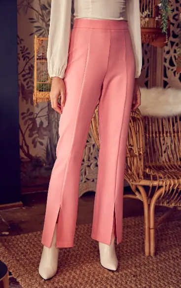 Doll Pink Slit Pants