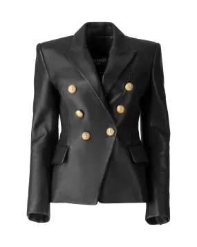 Double Breasted Leather Jacket