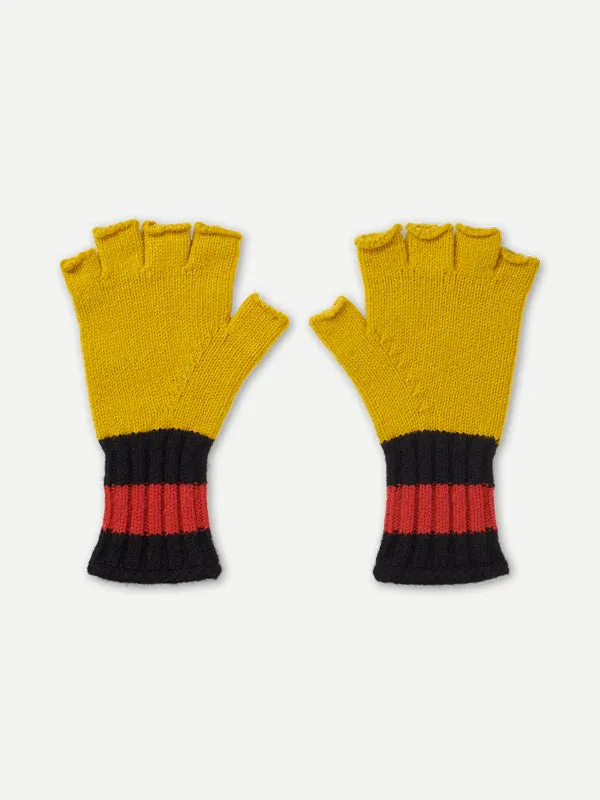 FELTED FINGERLESS GLOVES TURMERIC
