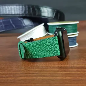 Green Stingray Leather Apple Watch Band
