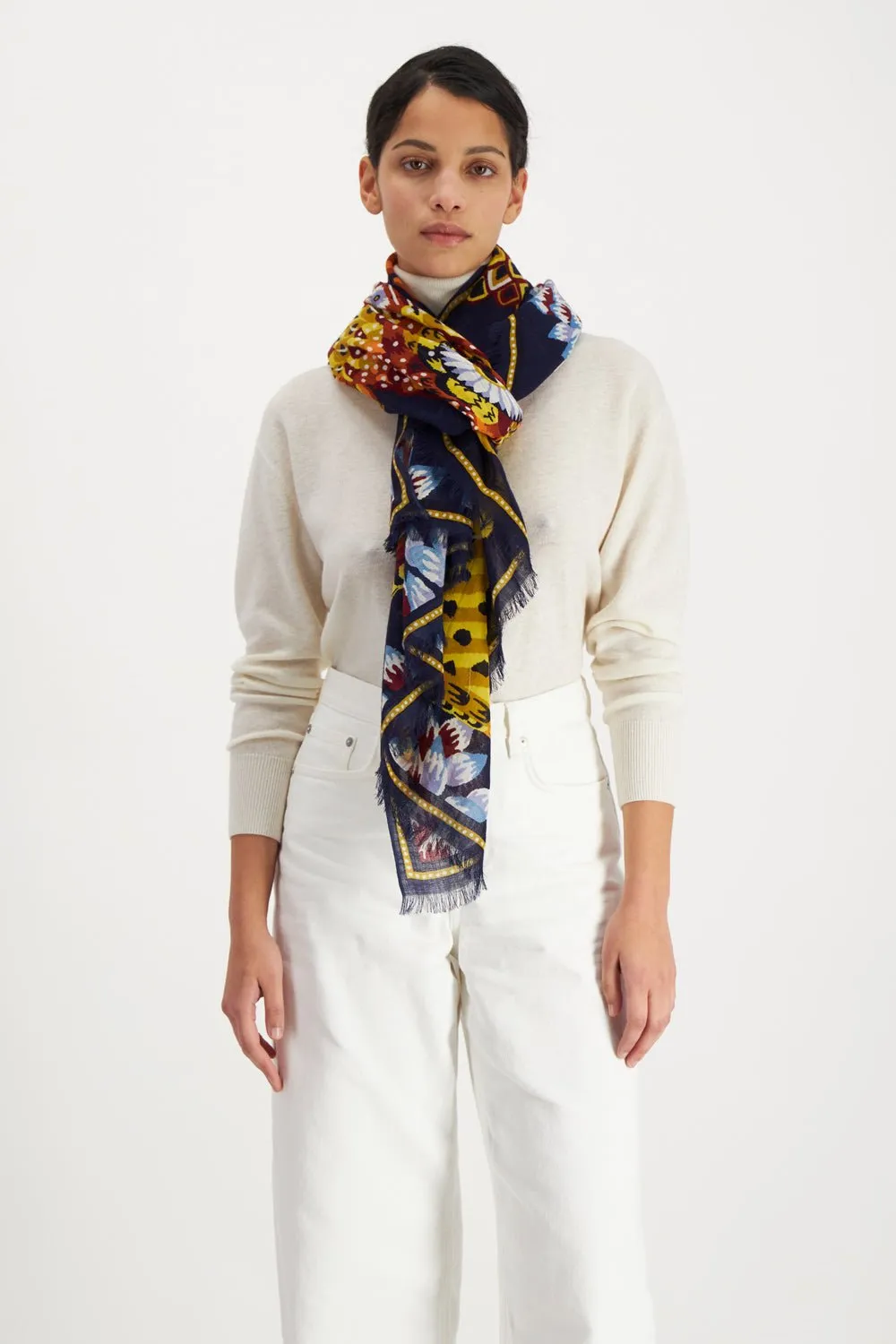 INOUI EDITIONS - 100 Hulule Scarf in Navy