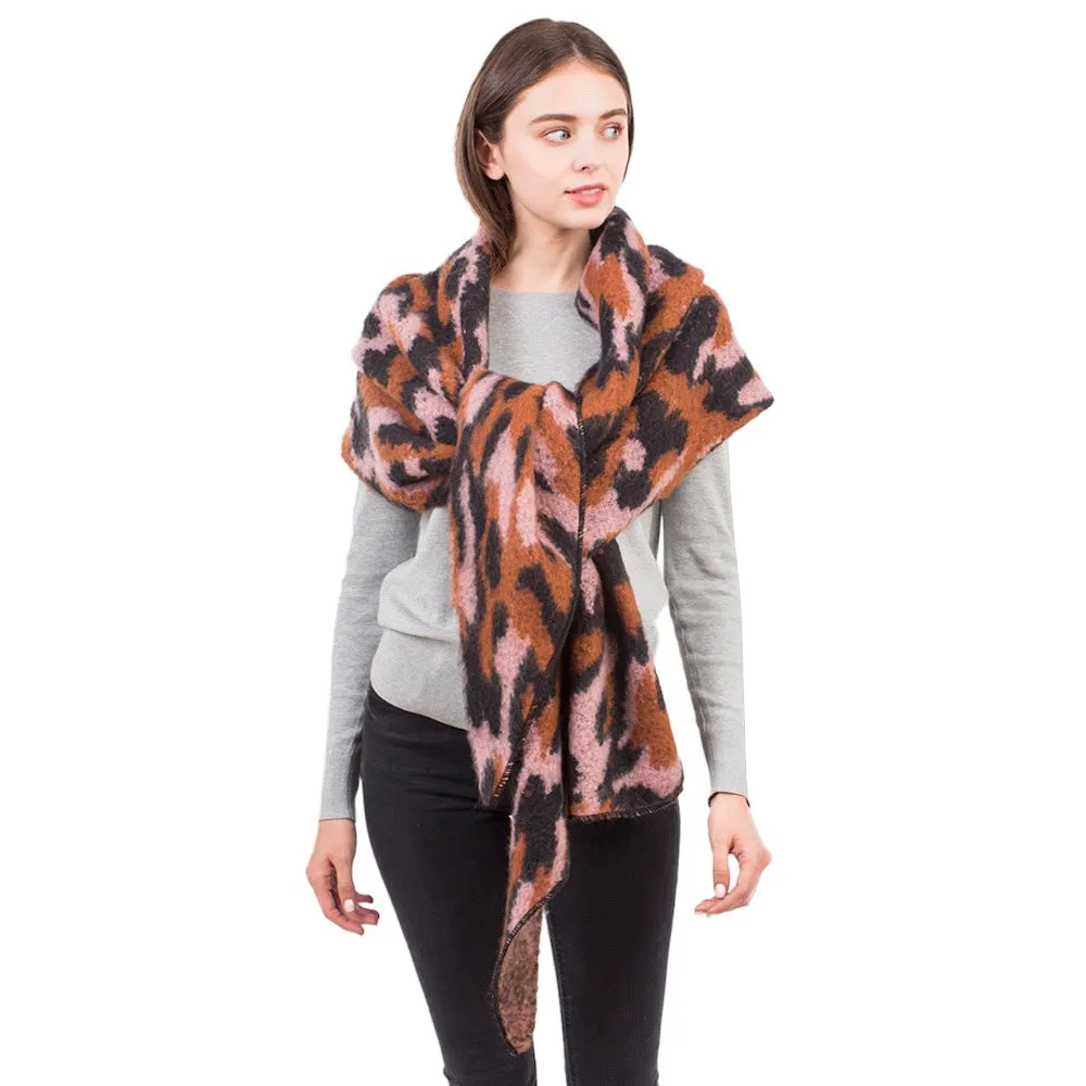 Leopard Fuzzy Heavy Scarf