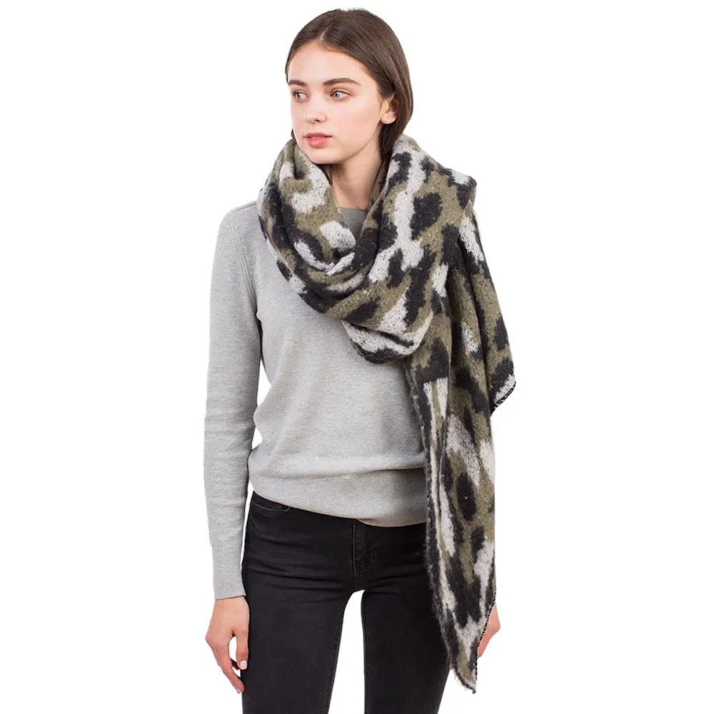 Leopard Fuzzy Heavy Scarf