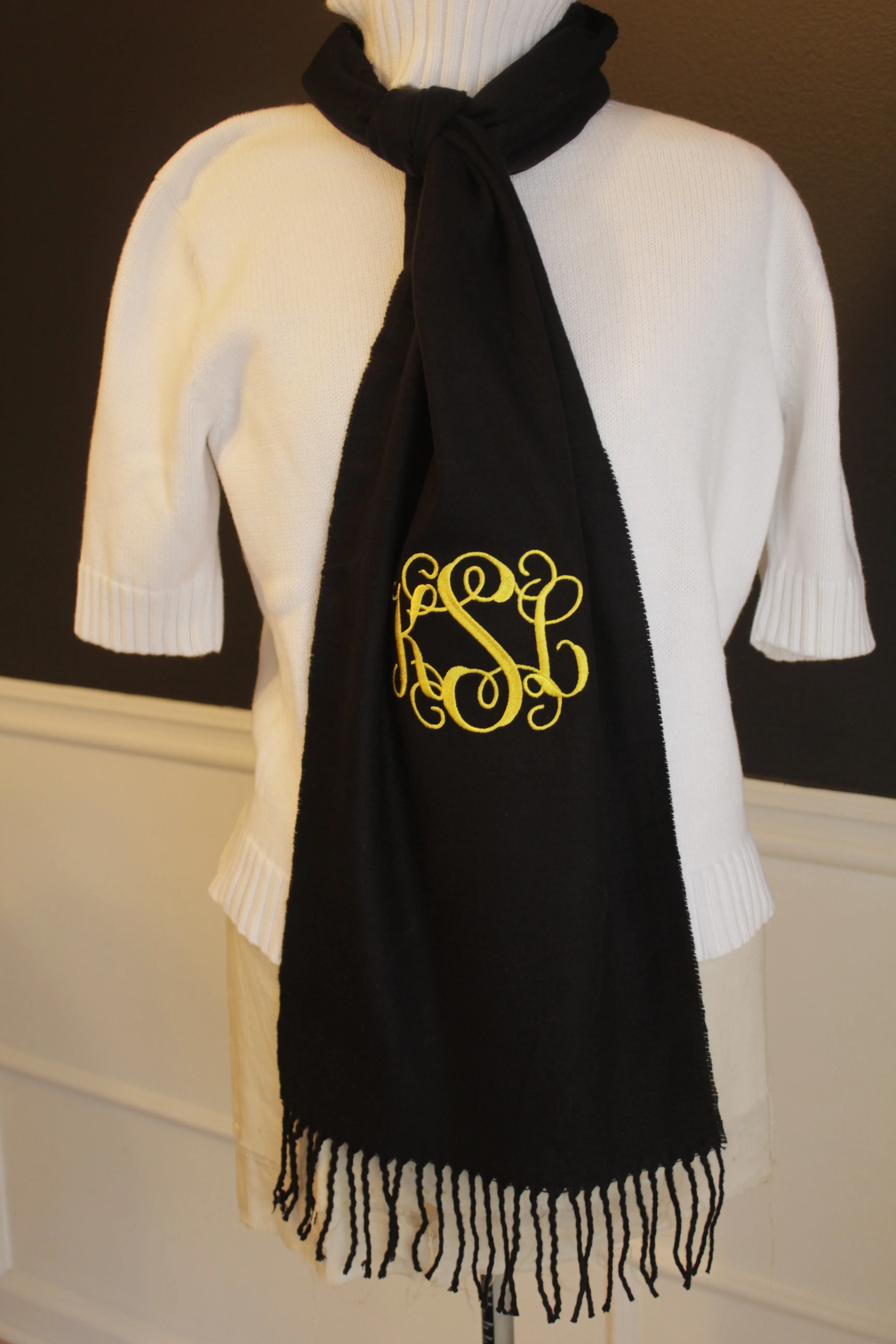 Monogrammed Cashmere feel Scarf