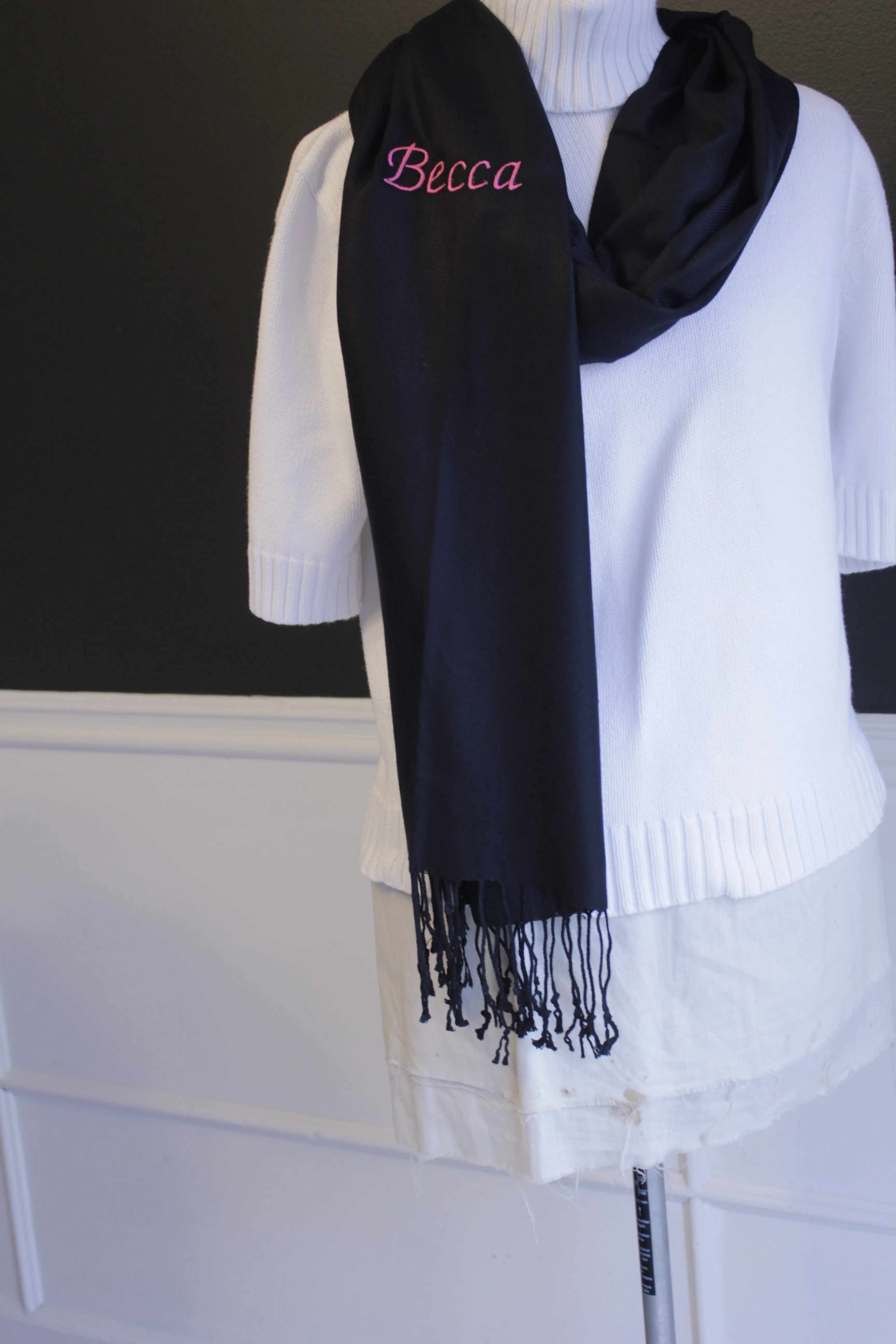 Monogrammed Cashmere feel Scarf