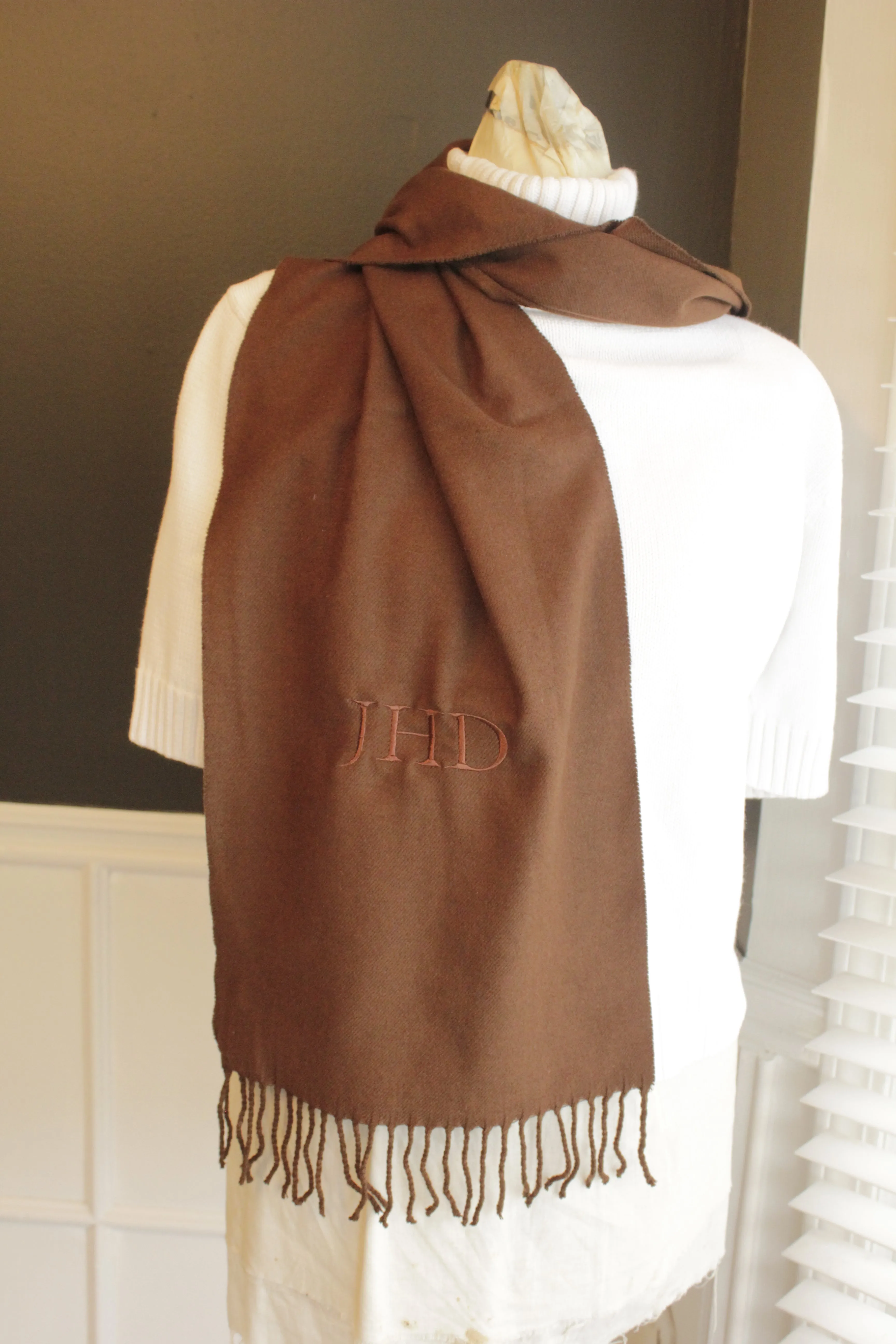 Monogrammed Cashmere feel Scarf