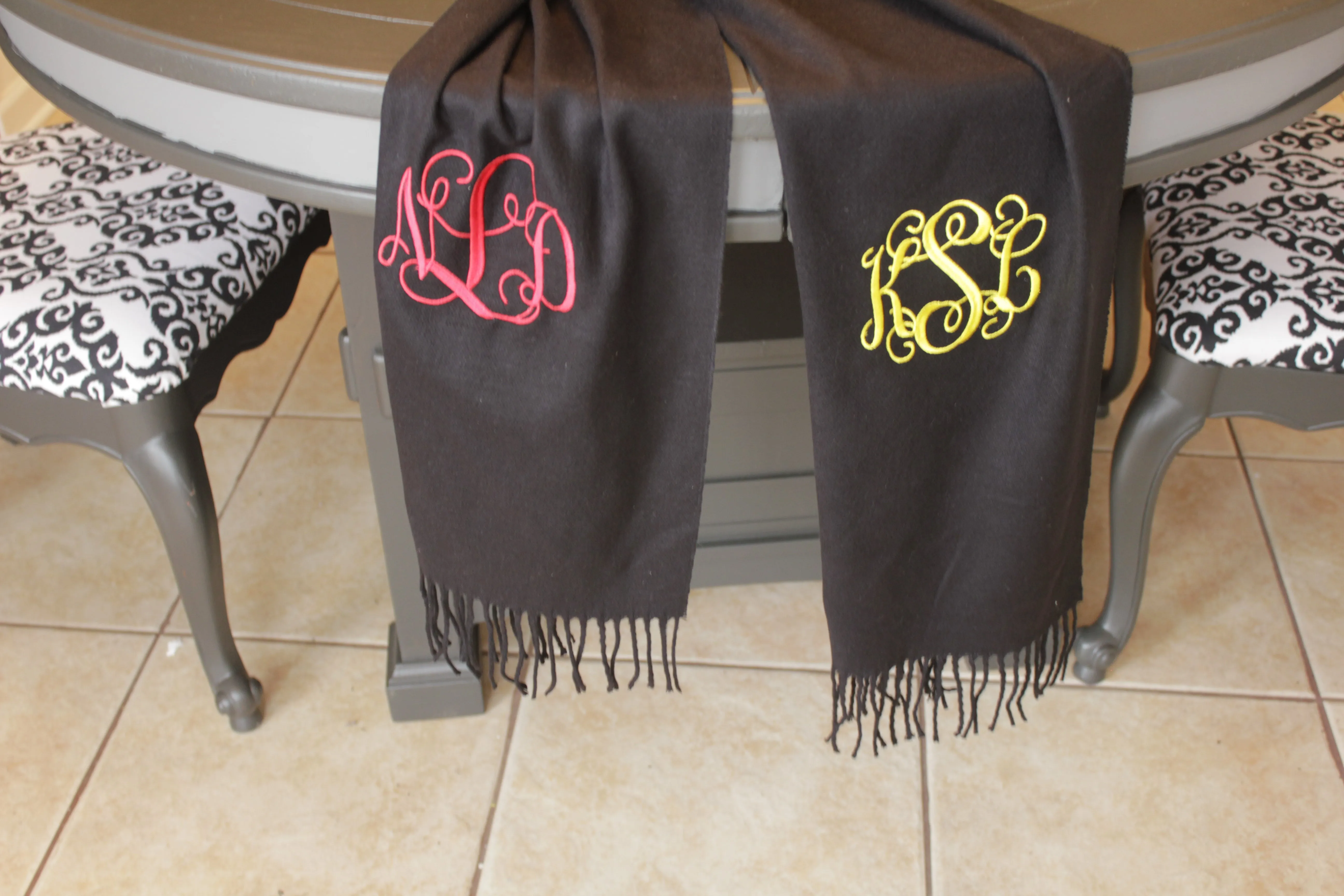 Monogrammed Cashmere feel Scarf