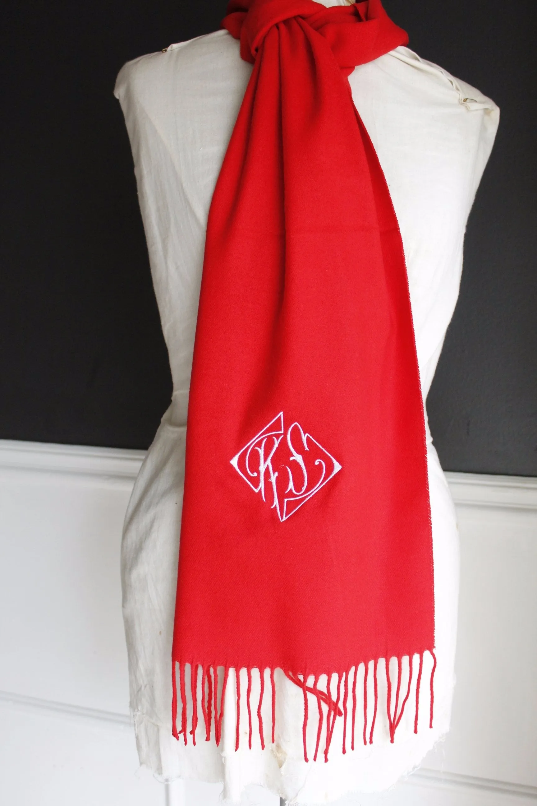 Monogrammed Cashmere feel Scarf