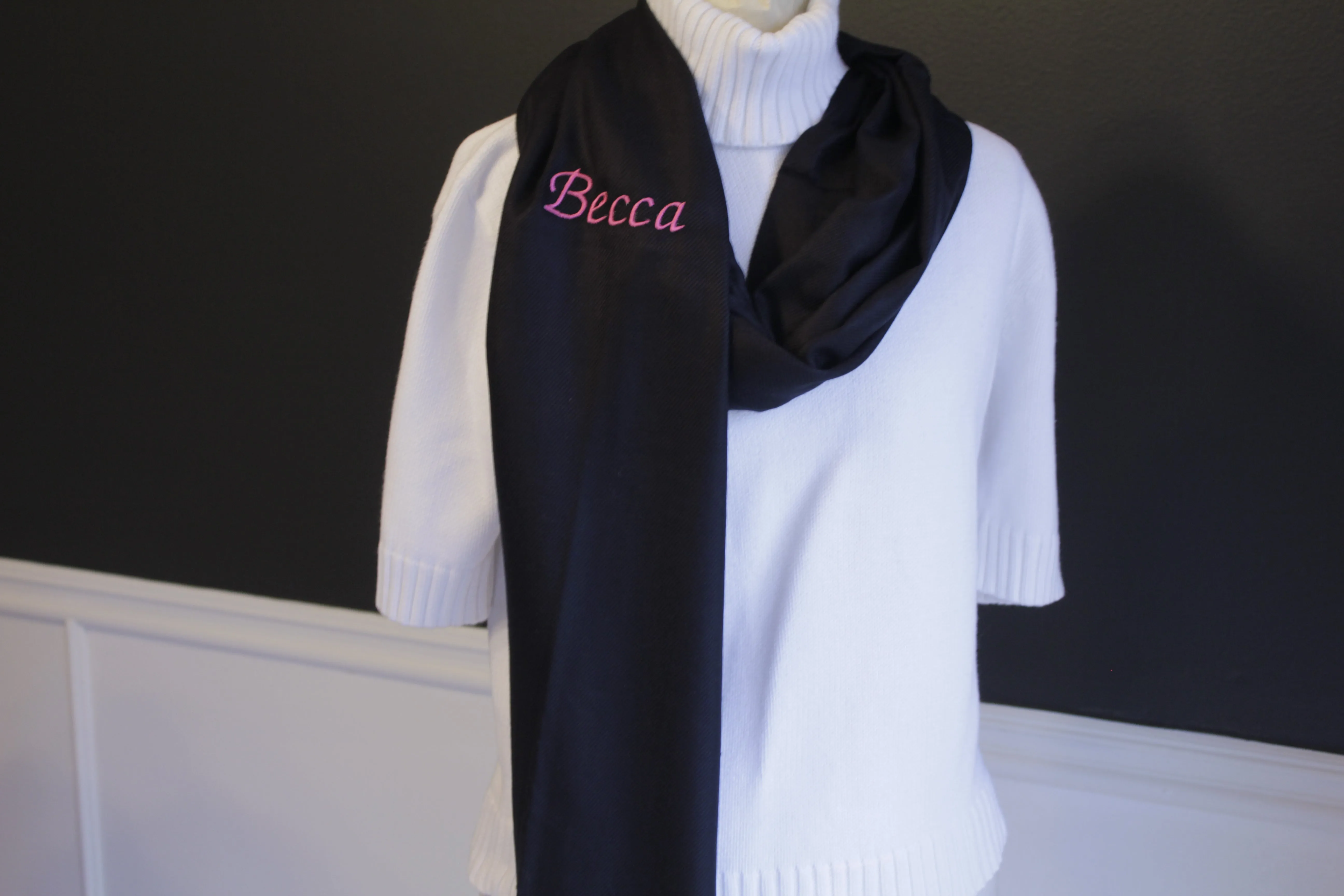Monogrammed Cashmere feel Scarf