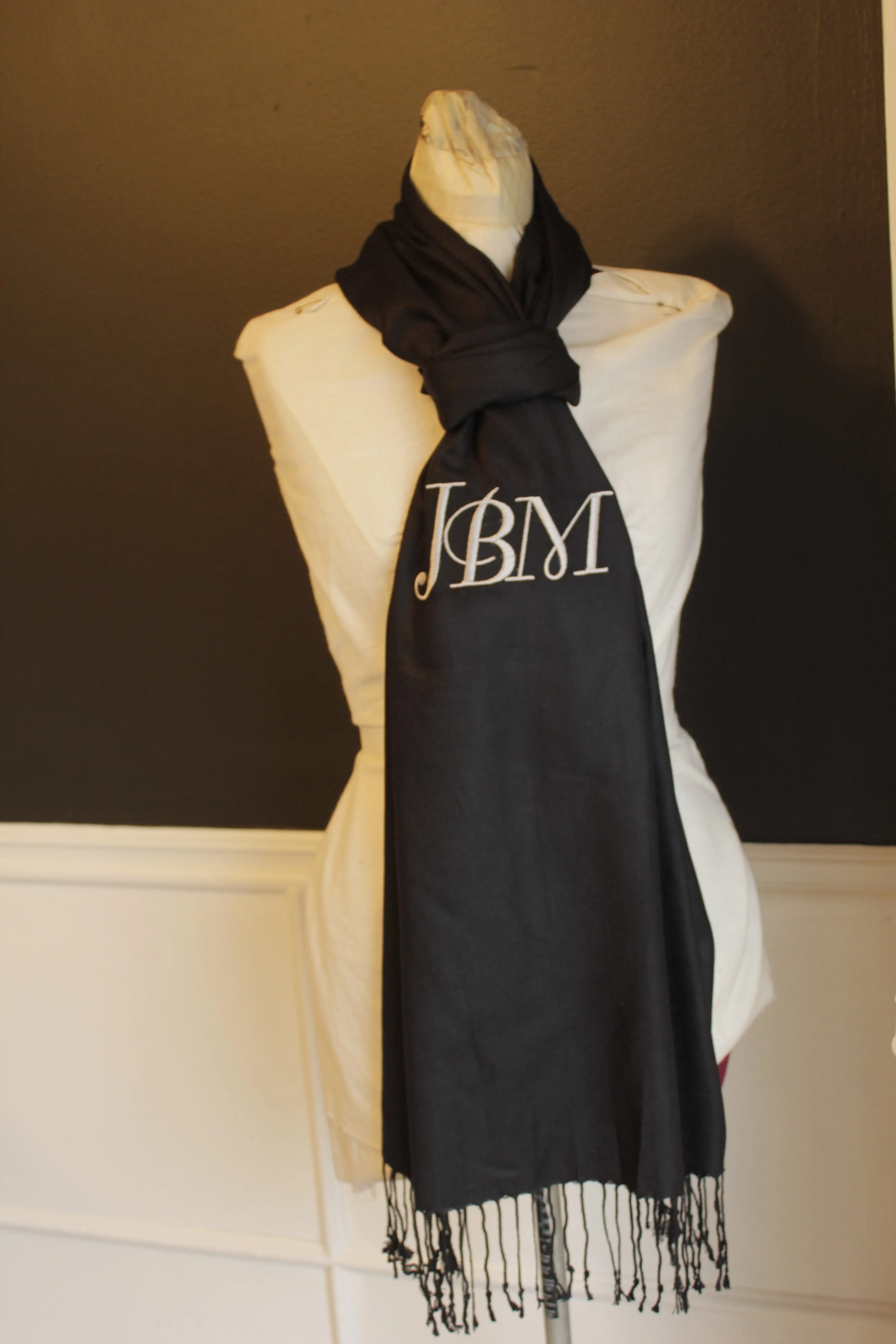 Monogrammed Cashmere feel Scarf
