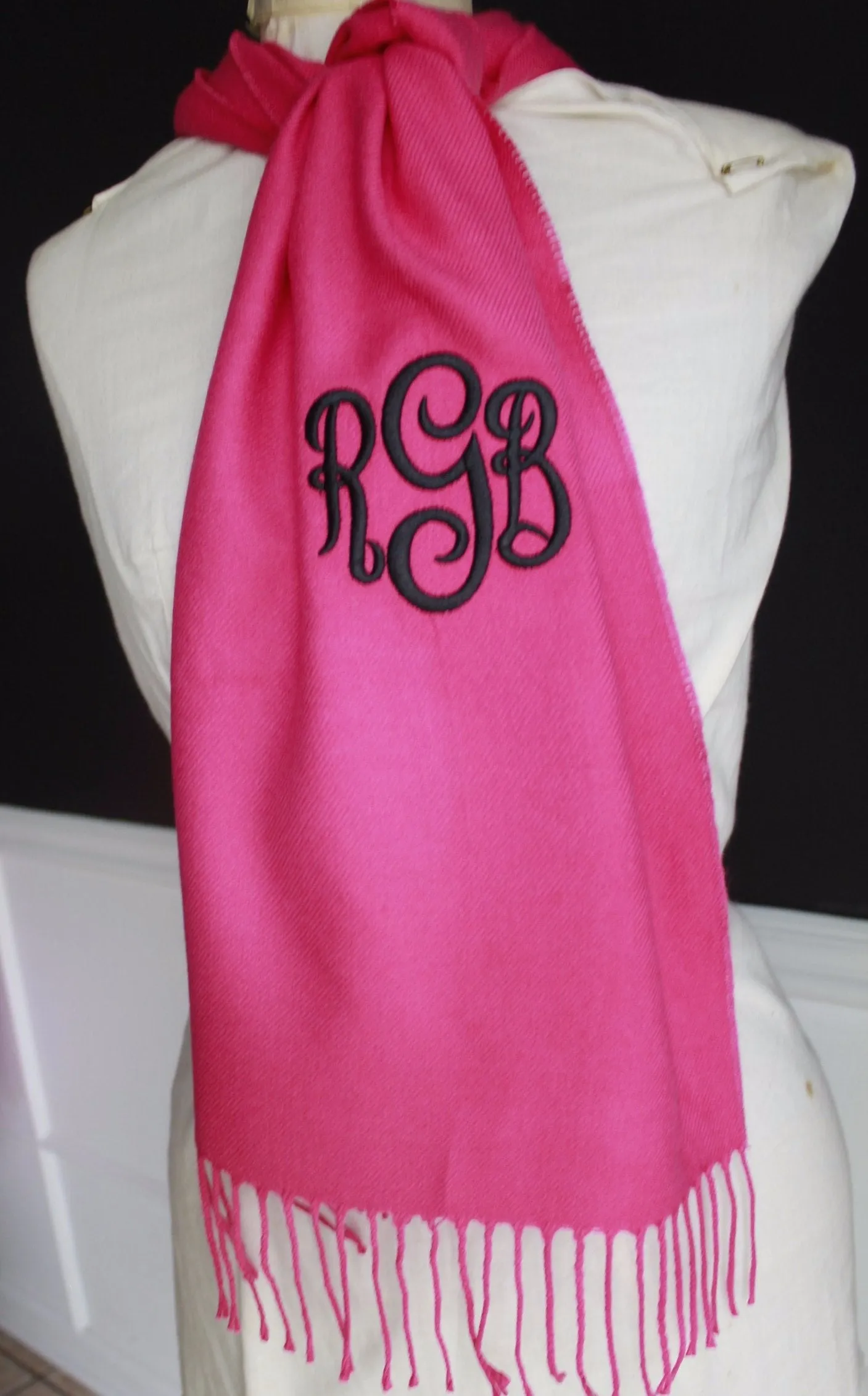 Monogrammed Cashmere feel Scarf