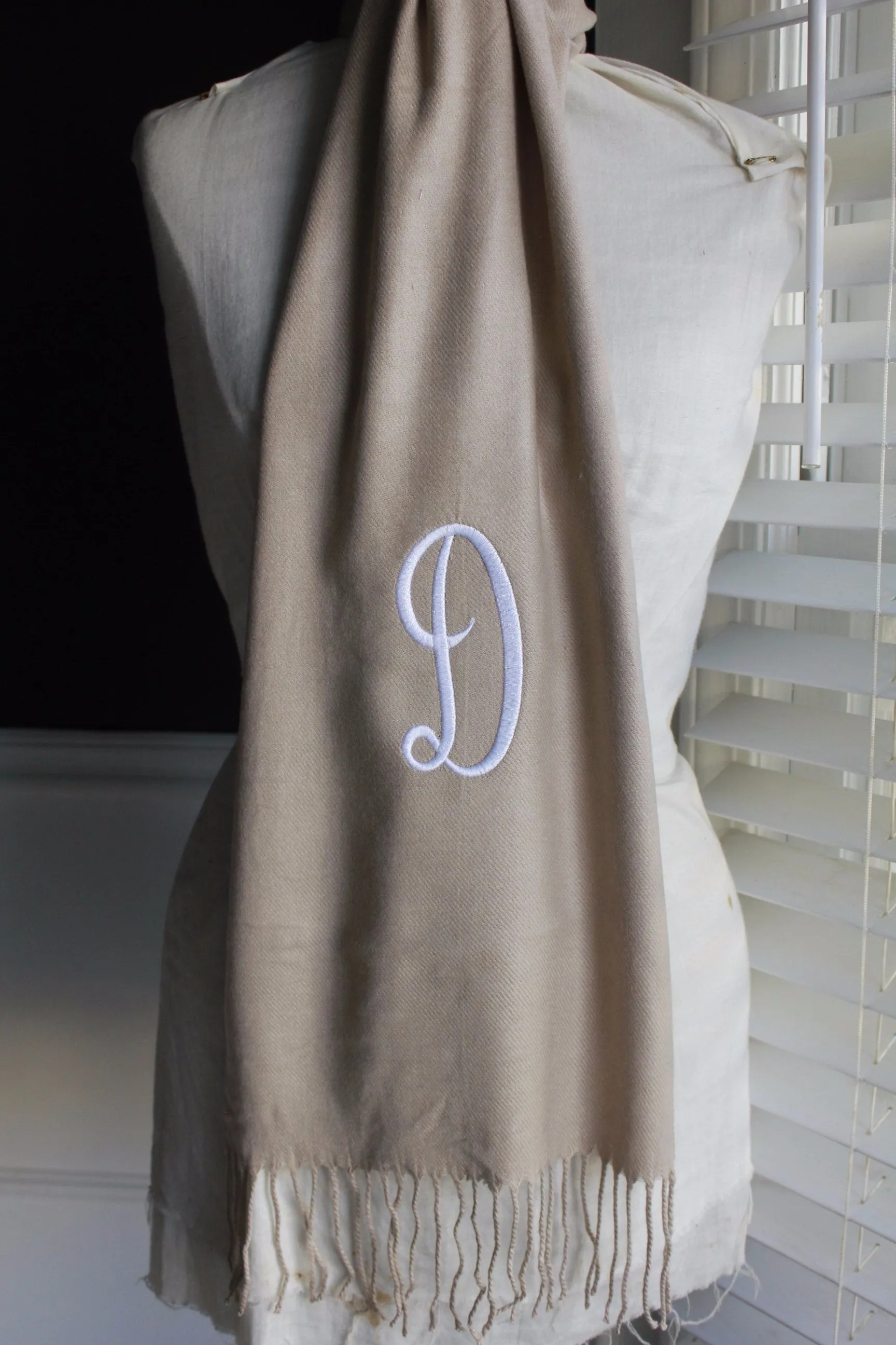 Monogrammed Cashmere feel Scarf