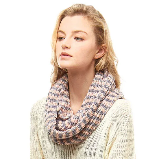Striped Chenille Infinity Scarf