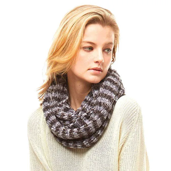 Striped Chenille Infinity Scarf