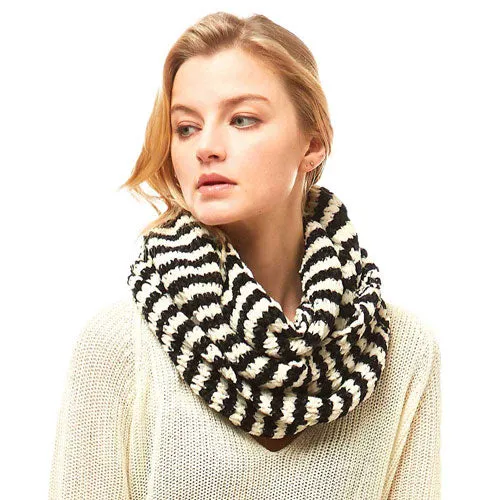 Striped Chenille Infinity Scarf