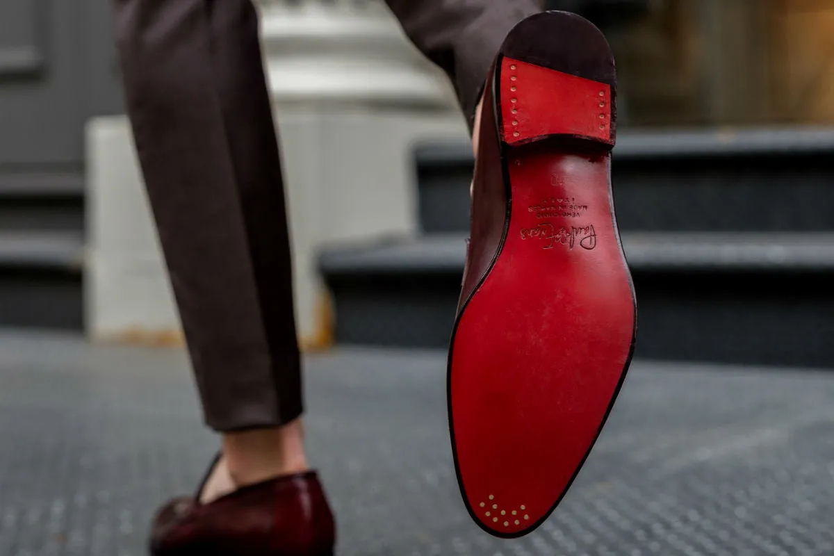 Stewart Premium Oxblood Penny Loafer Shoes