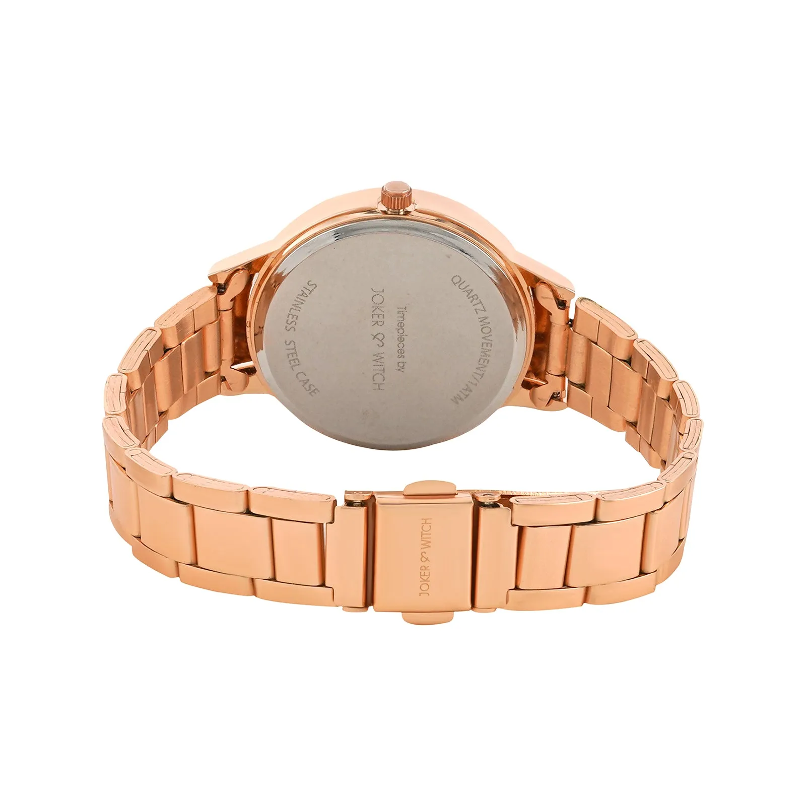 Tokyo Black Dial Rosegold Metallic Strap Watch