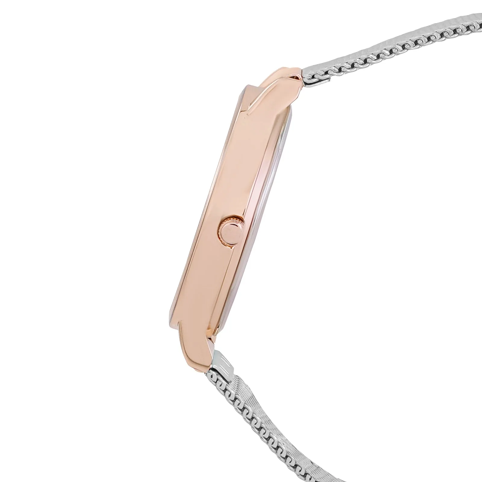 Twelve O'Heart Silver Mesh Strap Watch