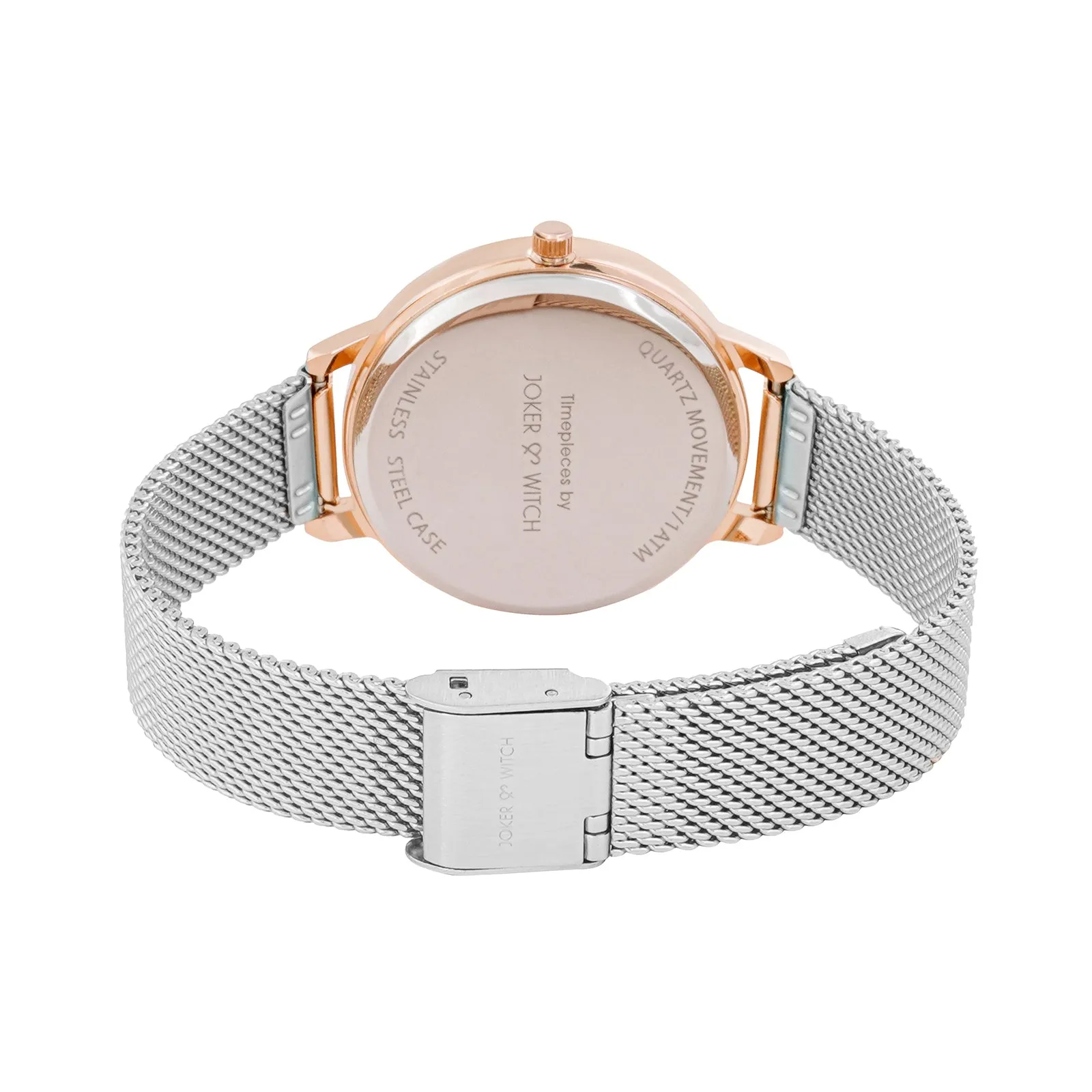 Twelve O'Heart Silver Mesh Strap Watch
